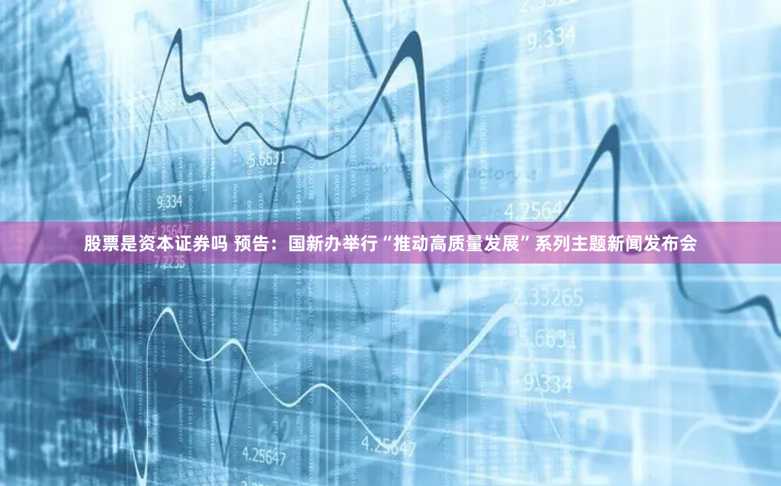 股票是资本证券吗 预告：国新办举行“推动高质量发展”系列主题新闻发布会